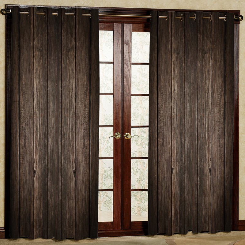 پرده مدل چوب حاشیه مخمل پانچی کد 2189 سایز 200x140 سانتی متر