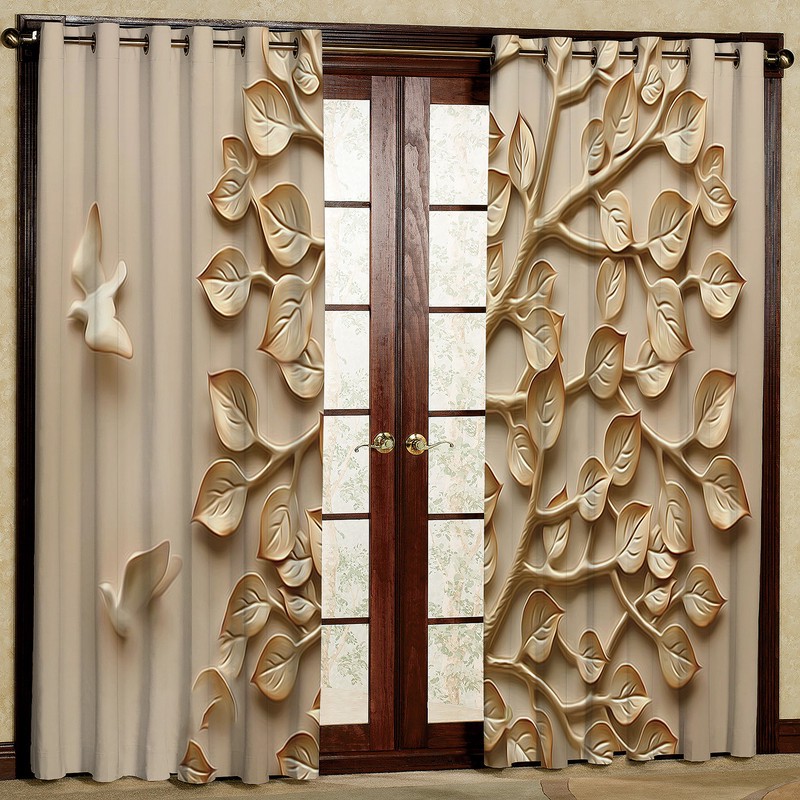 پرده مدل طرح دار مخمل پانچی کد 2678 سایز 200x140 سانتی متر