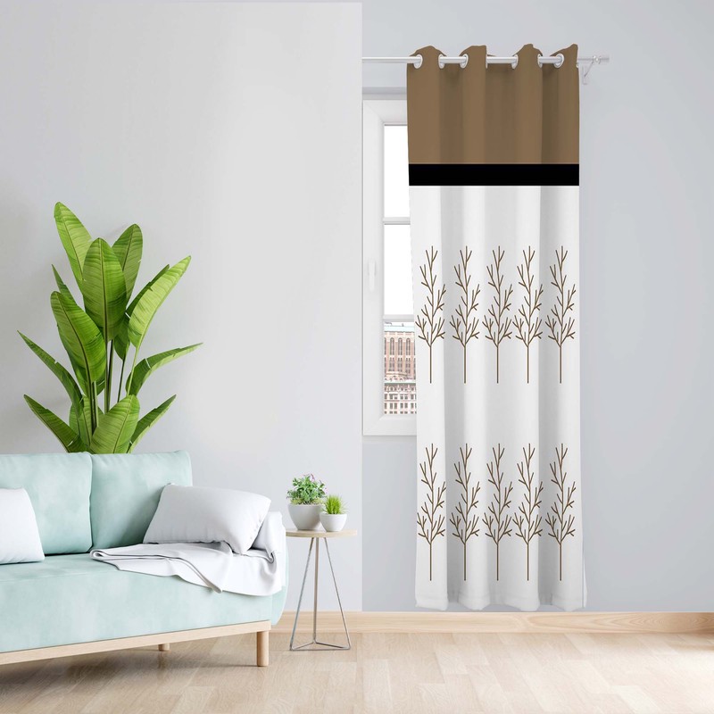 پرده طرح شاخه مدل مخمل پانچی کد 1473 z سایز 140x200 سانتی متر