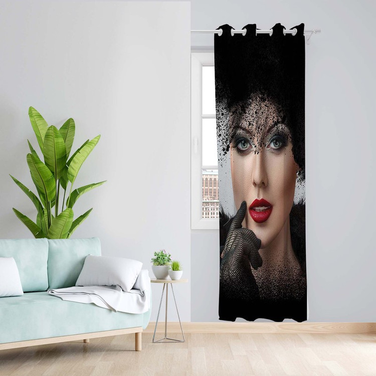 پرده طرح چهره مدل مخمل پانچی کد 1534 z سایز 140x200 سانتی متر
