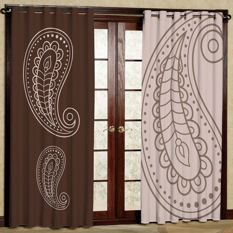 پرده مدل بته جقه مخمل پانچی کد 1363 سایز 200x140 سانتی متر