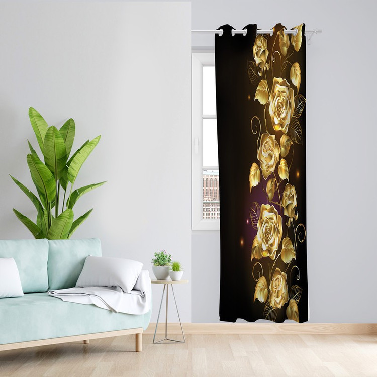 پرده طرح رز مدل مخمل پانچی کد L 1384R Z سایز 140x200 سانتی متر