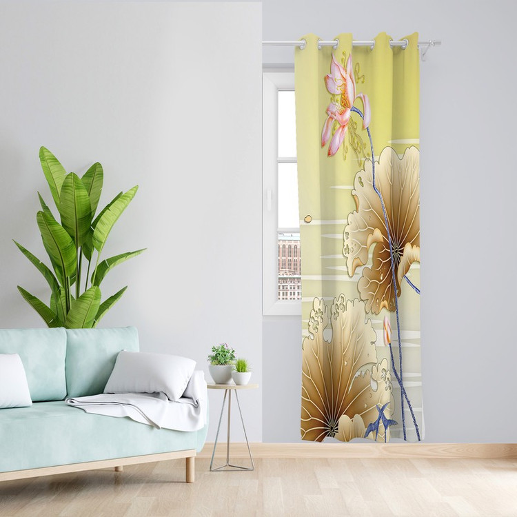 پرده طرح گل مدل مخمل پانچی کد 2432 z سایز 140x200 سانتی متر
