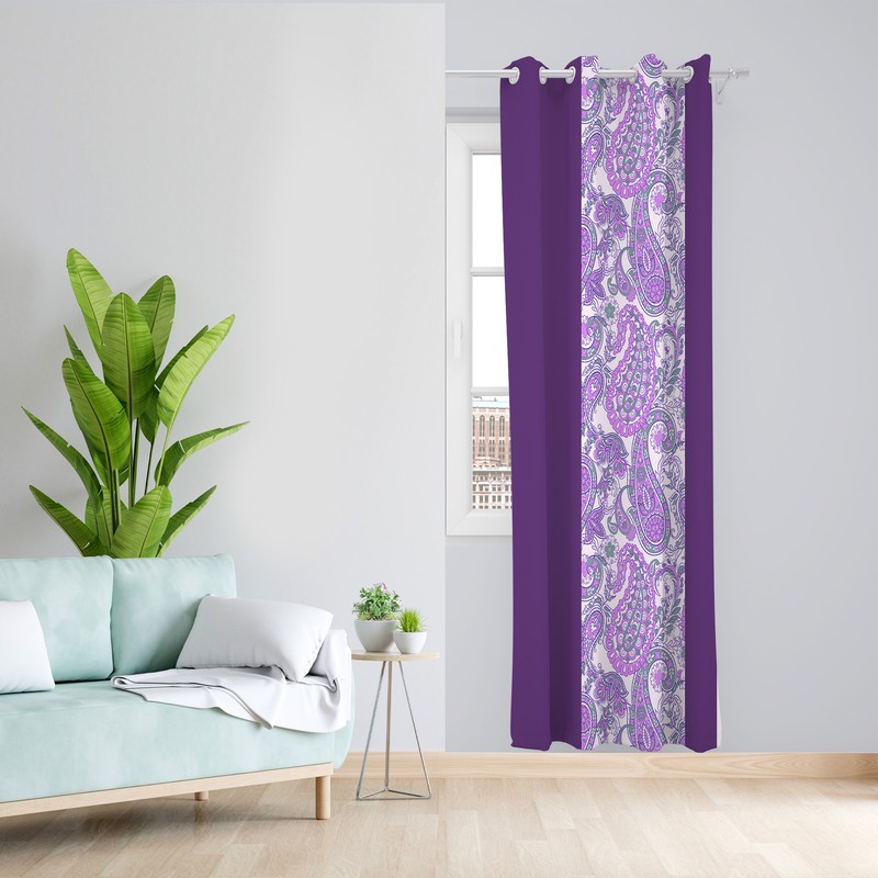 پرده طرح بته جقه مدل مخمل پانچی کد 4309 z سایز 140x200 سانتی متر