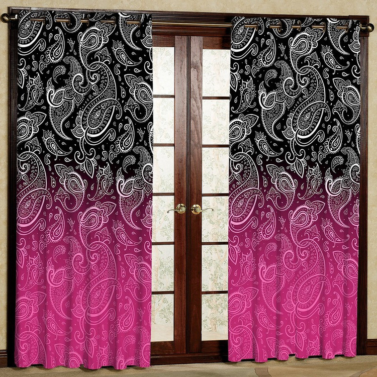 پرده مدل بته جقه مخمل پانچی کد 4302 سایز 200x140 سانتی متر