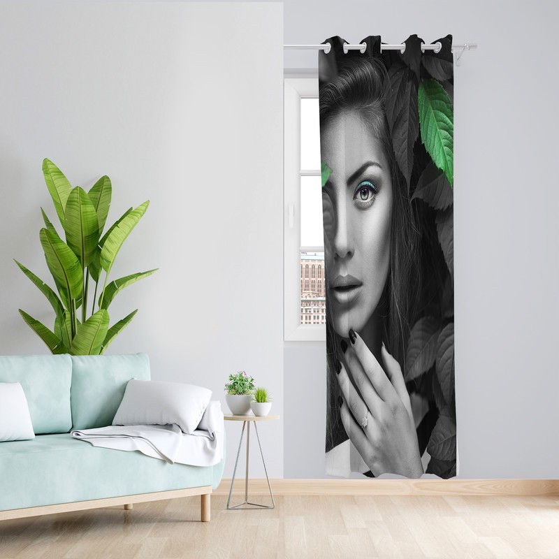 پرده طرح چهره مدل مخمل پانچی کد L 660 Z سایز 140x200 سانتی متر