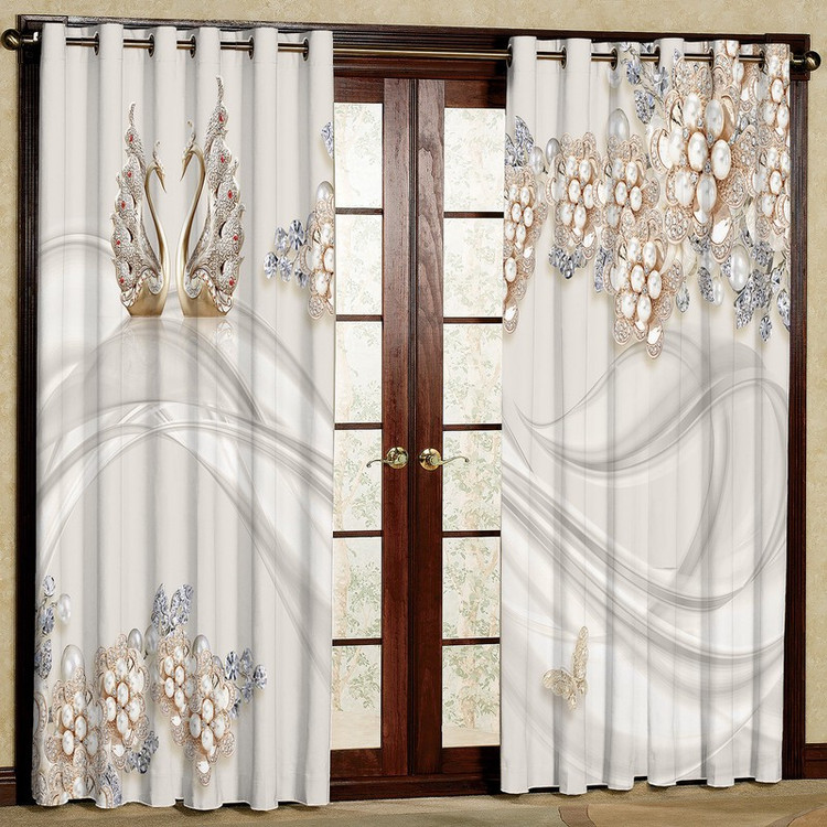 پرده مدل گل دار مخمل پانچی کد 1331 سایز 140x280 سانتی متر
