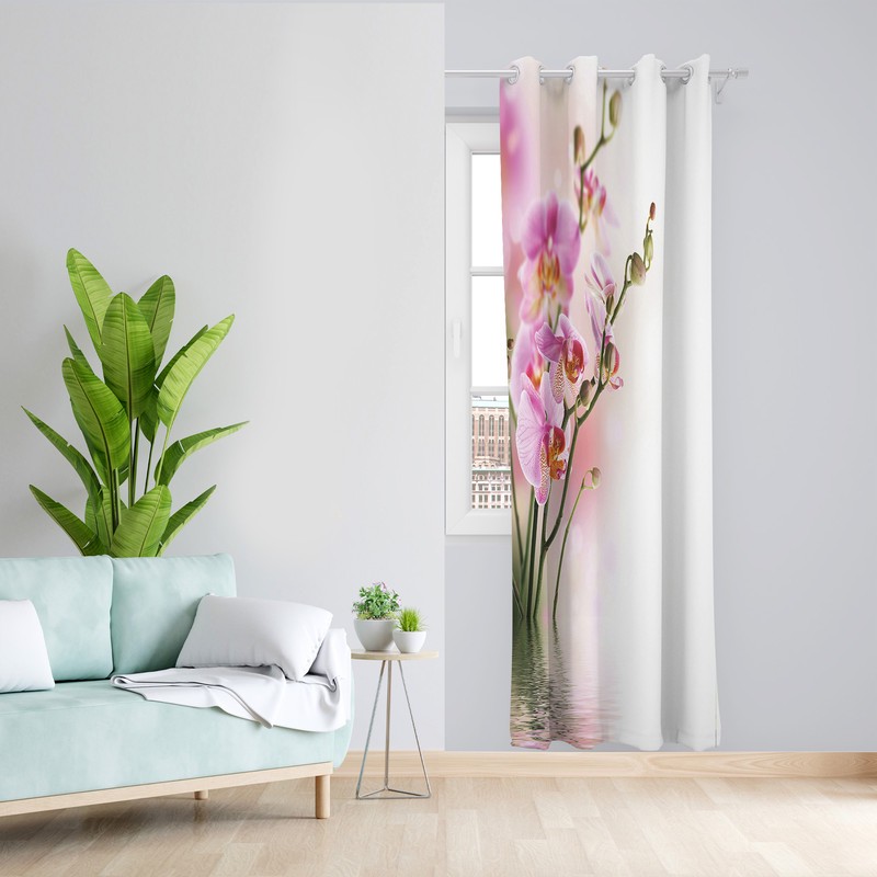 پرده طرح ارکیده مدل مخمل پانچی کد 2499 z سایز 140x200 سانتی متر