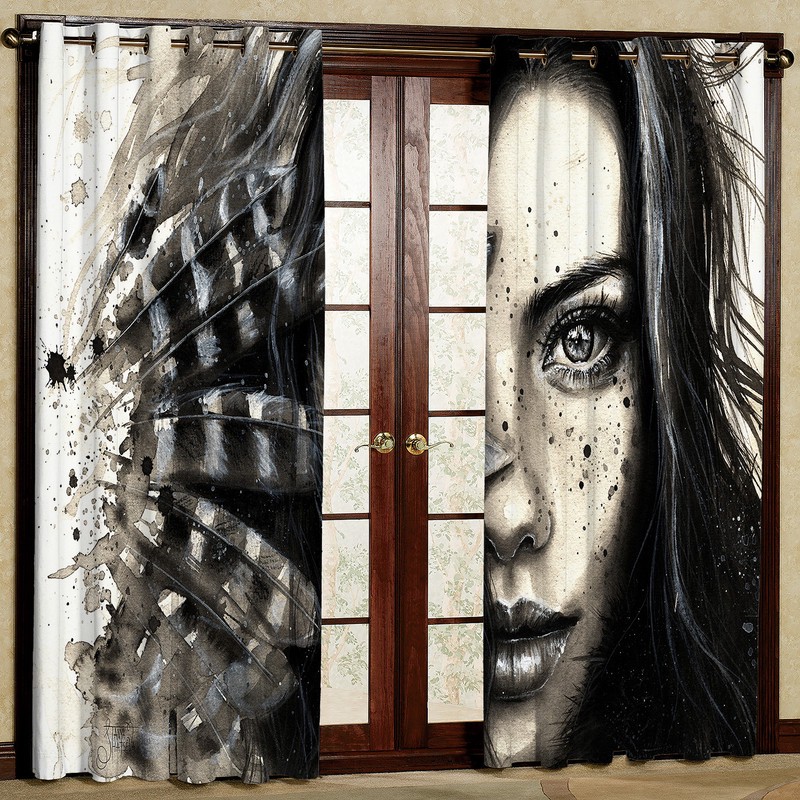 پرده مدل دختر سرخ پوستی مخمل پانچی کد 4818 سایز 140x200 سانتی متر