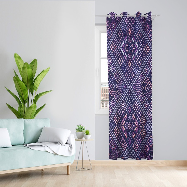 پرده طرح گلیم مدل مخمل پانچی کد 2606 z سایز 140x200 سانتی متر