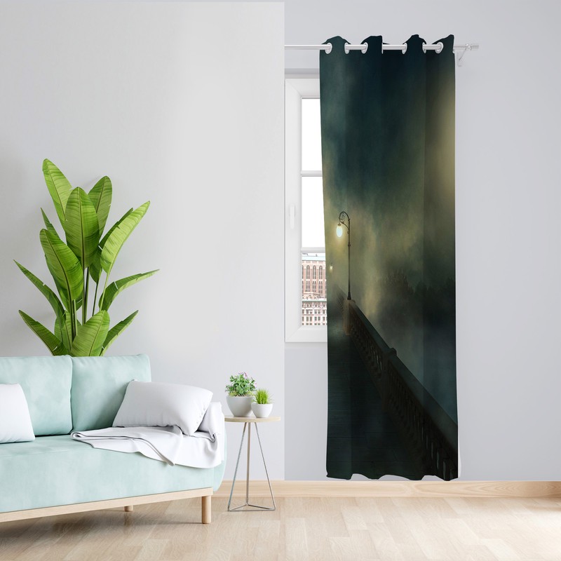 پرده طرح شب مدل مخمل پانچی کد 2393 z سایز 140x200 سانتی متر