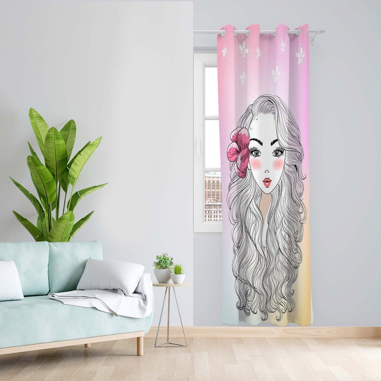 پرده طرح اتاق کودک مدل مخمل پانچی کد 1791 z سایز 140x200 سانتی متر