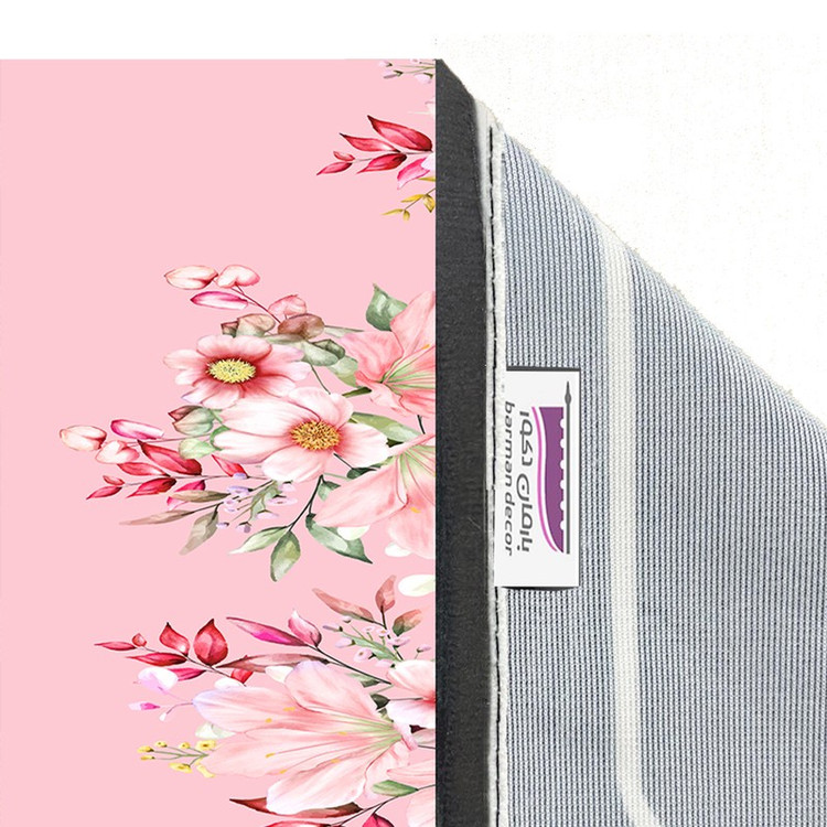 پرده بارمان دکور طرح گل مدل مخمل پانچی کد 5433LR W سایز 140x280 سانتی متر