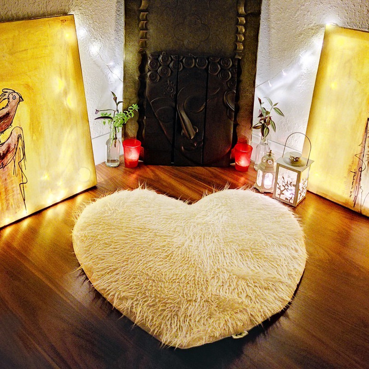 پادری طرح قلب کد H011 سایز 8080 سانتی متر