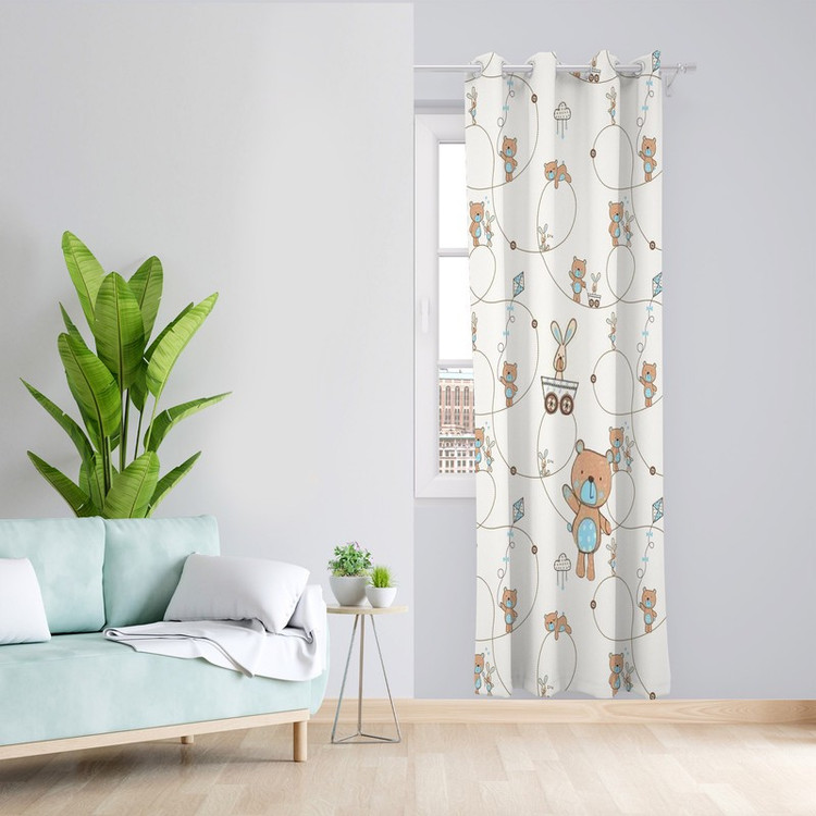 پرده طرح کودک مدل مخمل پانچی کد 1961 z سایز 140x200 سانتی متر