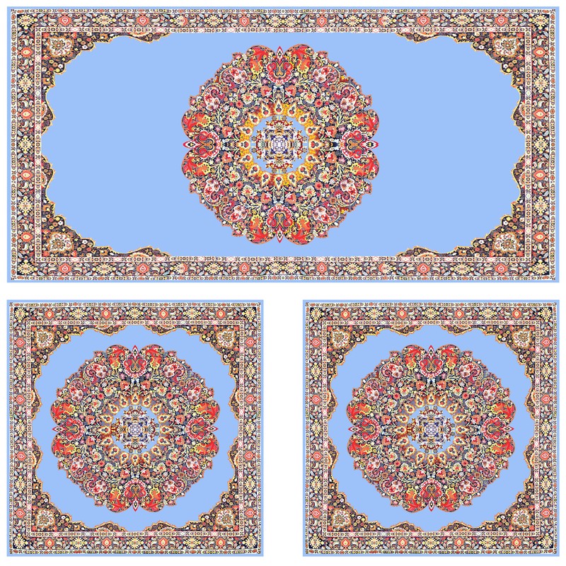 ست رومیزی سه تکه طرح ترمه کد 9920.10