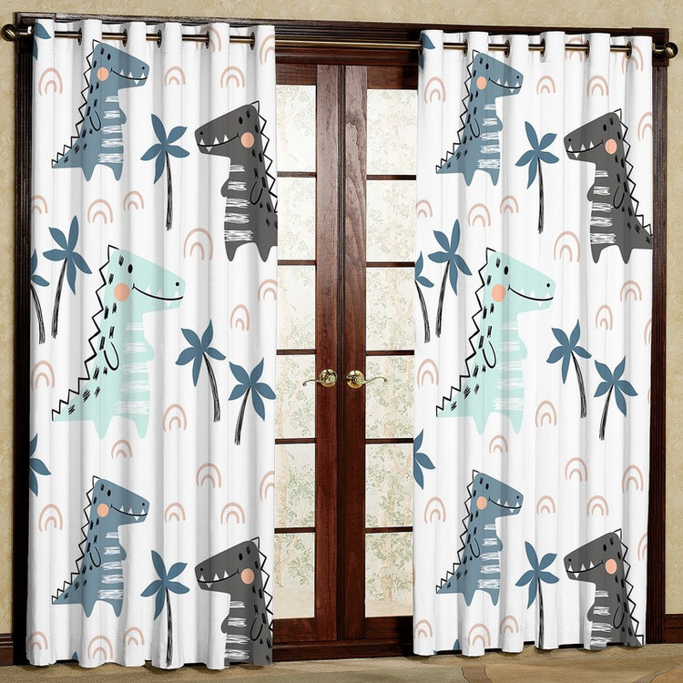 پرده مدل دایناسور مخمل پانچی کد 4237 سایز 140x200 سانتی متر