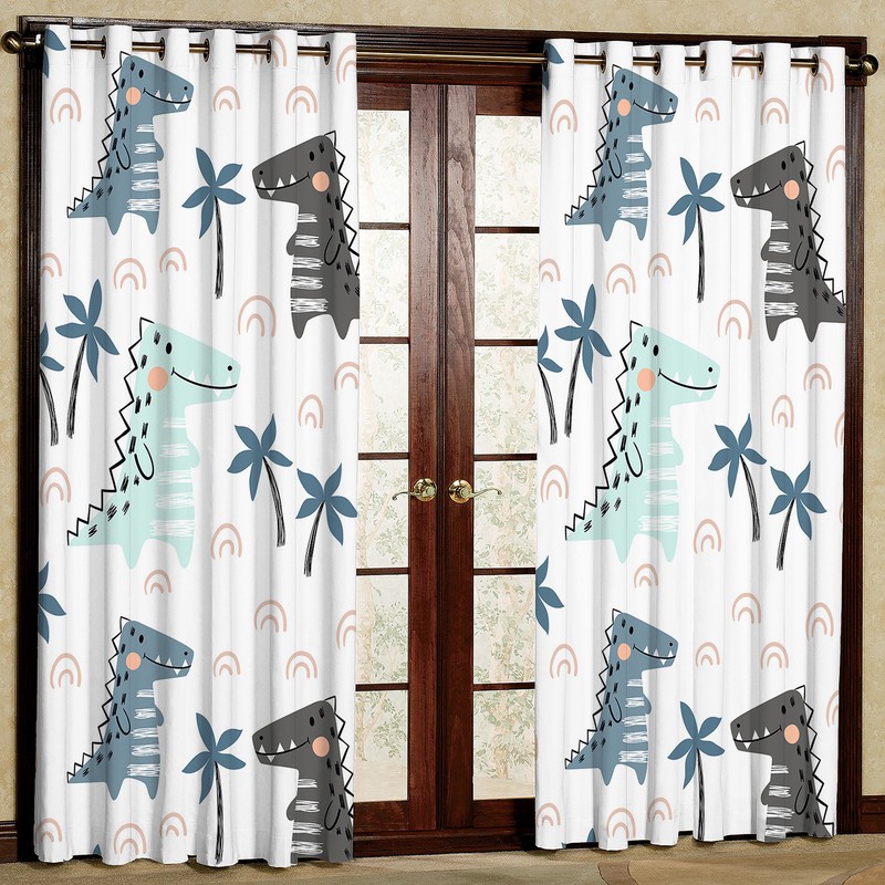 پرده مدل دایناسور مخمل پانچی کد 4237 سایز 140x200 سانتی متر