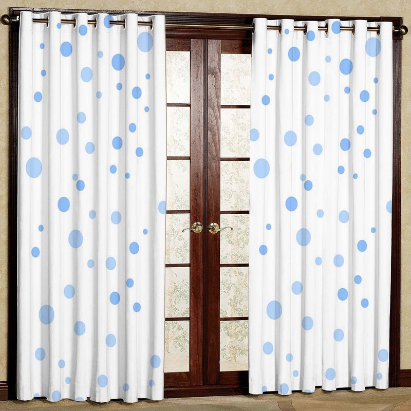 پرده بارمان دکور طرح خال خالی مدل مخمل پانچی کد 1722 W سایز 140x200 سانتی متر