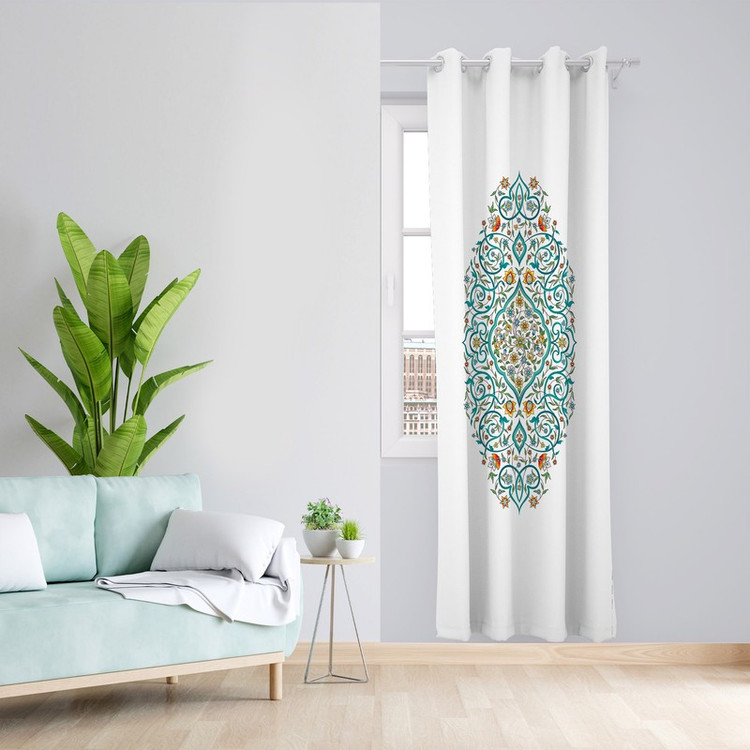 پرده طرح ترنج مدل مخمل پانچی کد 1883 z سایز 140x200 سانتی متر