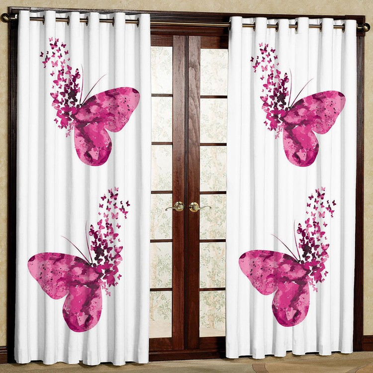 پرده طرح پروانه مدل مخمل پانچی کد 1083 W سایز 200x140 سانتی متر