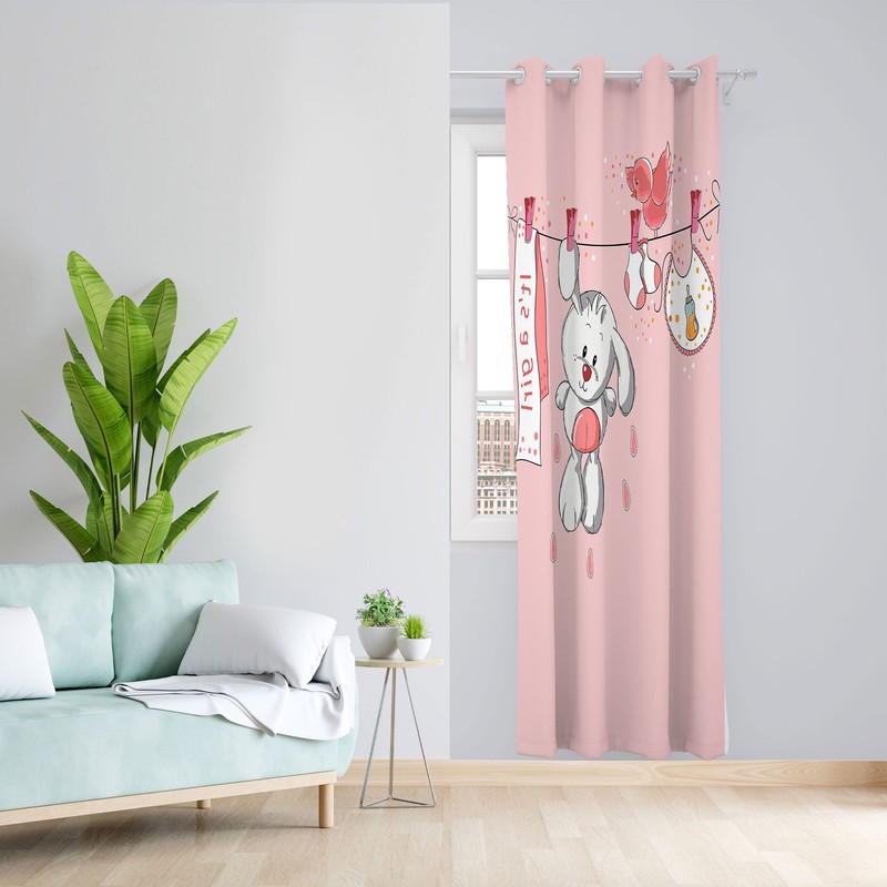 پرده مدل خرگوش مخمل پانچی کد 1094 سایز 140x280 سانتی متر
