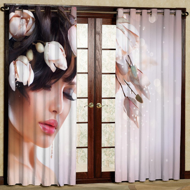 پرده مدل دختر مخمل پانچی کد 794 سایز 140x280 سانتی متر