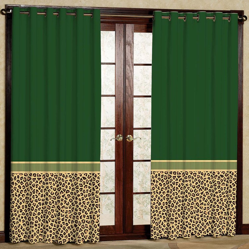 پرده طرح حاشیه پلنگی مدل مخمل پانچی کد 5539 W سایز 140x200 سانتی متر