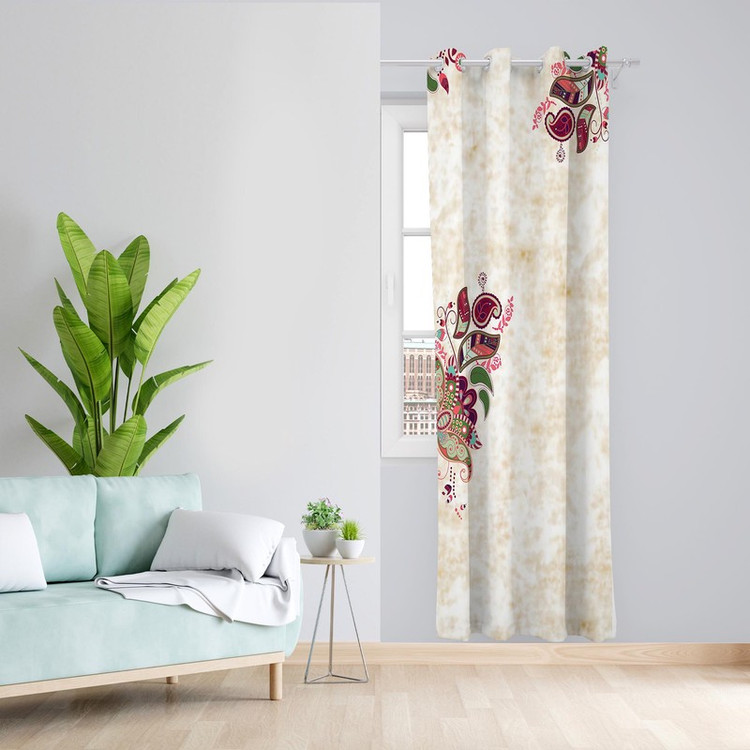 پرده طرح بته جقه مدل مخمل پانچی کد 1346 z سایز 140x200 سانتی متر