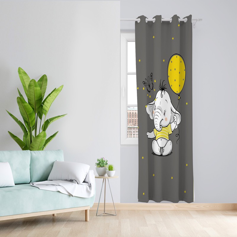 پرده طرح کودک مدل مخمل پانچی کد L 1902 Z سایز 140x200 سانتی متر