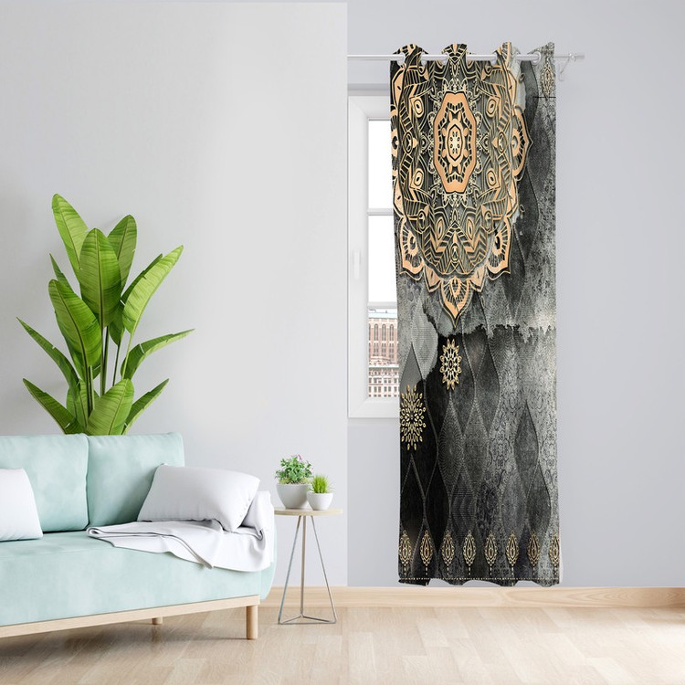 پرده طرح سنتی مدل مخمل پانچی کد 4793 z سایز 140x200 سانتی متر