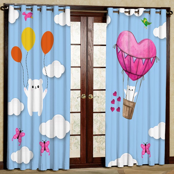 پرده مدل بالن قلبی هازان پانچی کد 1 سایز 280x140 سانتی متر