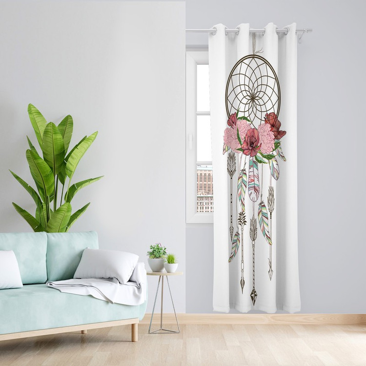 پرده طرح دریم کچر مدل مخمل پانچی کد L 276 Z سایز 140x200 سانتی متر