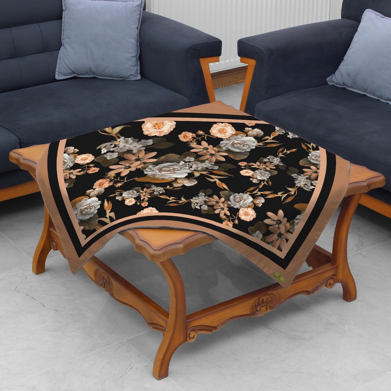 رومیزی ریحانلوکس مدل گلدار کد RH117 سایز 97x97 سانتیمتر