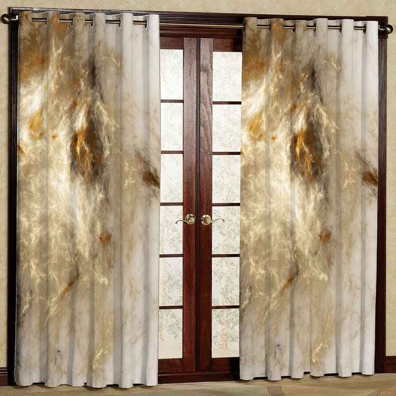 پرده بارمان دکور طرح ماربل مدل مخمل پانچی کد 2564 W سایز 140x200 سانتی متر