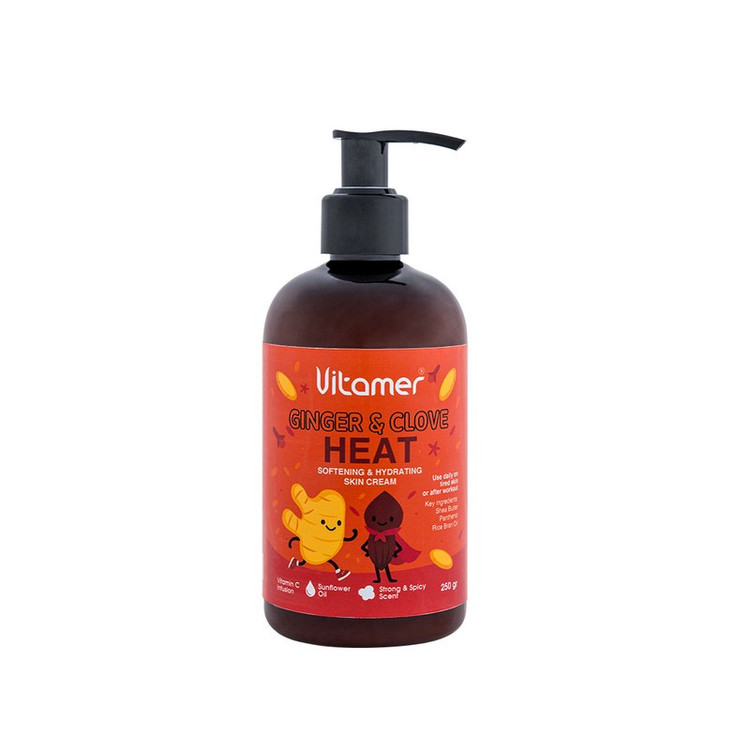 کرم مرطوبکننده و آبرسان بدن ویتامر مدل Ginger & Clove Heat مناسب برای انواع پوست حجم 250 میلیلیتر