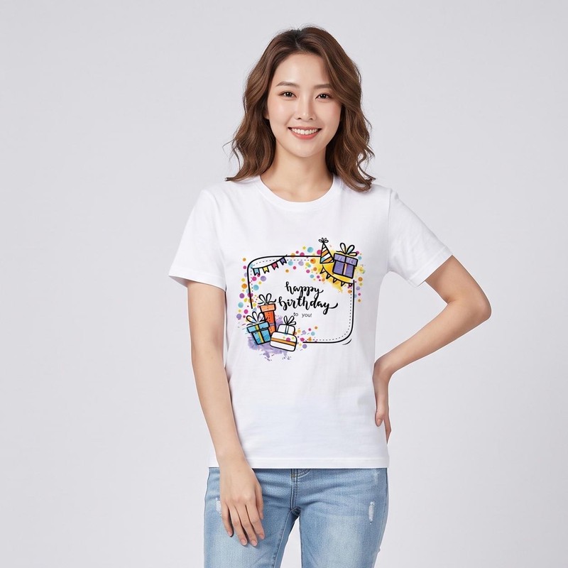 تی شرت زنانه طرح کادو تولد کد 7059